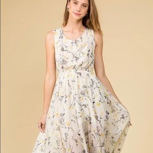 Springtime floral double layer dress